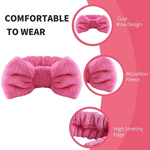 WSYUB Spa Headband and Wrist Bands for Makeup & Face Wash, 1 Set, Watermelon red - color: Watermelon red