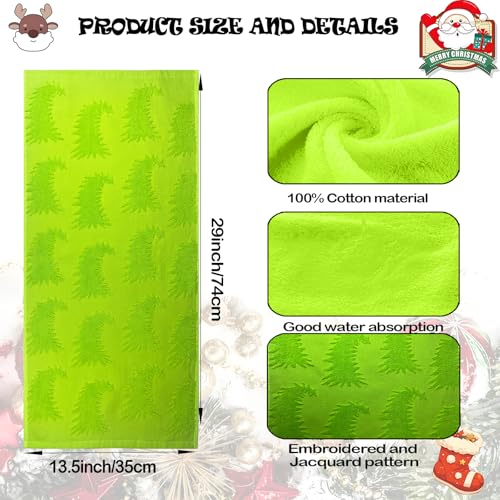 2 Pack Green Christmas Tree Hand Towels 100% Cotton Jacquard Holiday Kitchen Dish Towels Retro Neutral Funny Bathroom Towels Set Seasonal Xmas Winter Christmas Bathroom Housewarming Decor Gift - color: Funny Tree