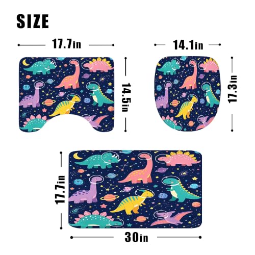 4PCS Kids Dinosaur 71Wx71H Inches Funny Cute Planet Colorful Outer Space Shower Curtain Sets with Rugs, Toilet Lid Cover and Bath Mat, Boys Bath Accessories Art Home Decor Fabric 12 Pack Hooks - color: C1-blue