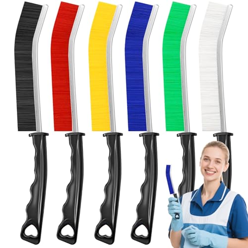 6Pcs Crevice Cleaning Brushes for Household Use, Grout Cleaner Brush, Hard Bristle Groove, Gap Cleaning Tool, Suitable for Hard-to-Reach Regional Spaces（Thick）