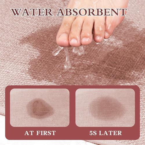 chakme Bathroom Rugs Mat 59x17, Ultra Thin Non Slip Bath Mats Runner Quick Dry Absorbent Bath Mat for Bathroom Floor, (Pink, 59"x17") - color: Pink, size: 1'5" x 4'11" (Rectangular)