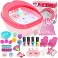 Kids Foot Spa Kit - Kids Spa Day Kit for Girls 4-12 Years. - Pedicure Foot Spa, Girls Spa Set Nails Art Salon Girl Stuff - Parties & Christmas Birthday Gifts for 7 8 9 10-12 Year Old Girl Gifts - color: Rose Red