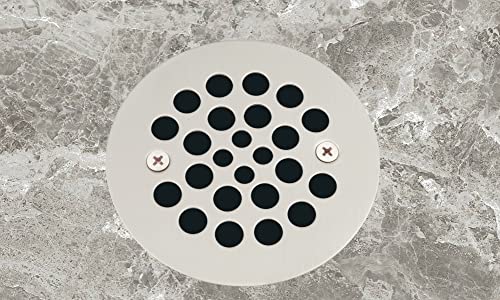 Artiwell 4-1/4“ Shower Strainer Drain Trim Set, Screw-in Shower Strainer Drain Cover, Plastic-Oddities Style Replacement Strainer Grid,Machine & Self-Tapping Screws Included (Brushed Nickel) - color: Brushed Nickel