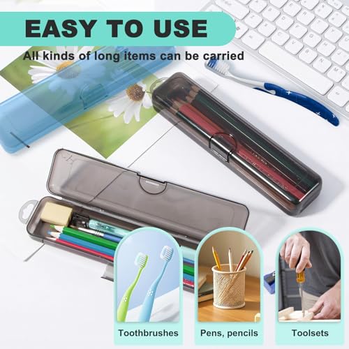 4 Pack Toothbrush Case, Toothbrush Travel Container, Toothbrush Holders, Toothpaste Containers, Toothpaste Storage Container for Home, Business, Camping Traveling (Yellow, Black, Blue, Green)