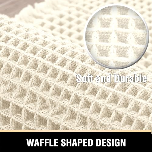 H.VERSAILTEX Upgraded Waffle Bath Mat Super Absorbent Non Slip Bath Rugs for Bathroom Floor Machine Washable Dry Fast Bathroom Rugs for Beside Tub, 20" x 32", Ivory - color: Ivory, size: 20" x 32"