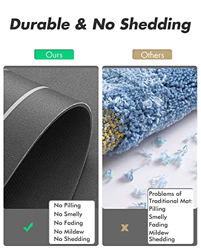 MontVoo Bath Mat - Non Slip, Quick Dry, Stain Resistant Bath Mat Rug for Bathroom Floor - Easy Care Shower Rug for Outside Bathtub - 17"x27" Darkgrey - color: Darkgrey, size: 17"x27"
