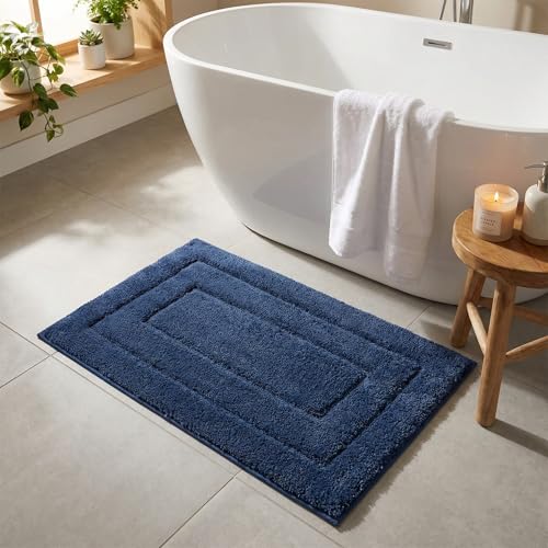 GRANNY SAYS Navy Bathroom Rugs, Bath Mats for Bathroom Non-Slip, Super Soft and Water Absorbent, Microfiber Bath Rugs Washable, Large Bath Rugs for Bath Floor, Tub and Shower, 36" x 24" - color: Deep Blue, size: 2' x 3' (24" x 36")
