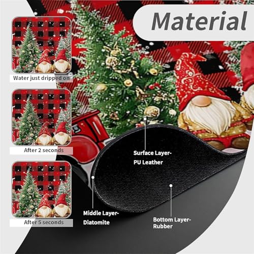 Faucet Fast Absorbent Pad - Christmas Truck Gnome Christmas Tree , Suitable For Kitchen, Bathroom, Island And Other Scenes - color: Christmas Truck gnome Christmas Tree