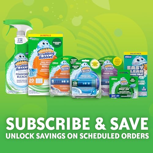 Scrubbing Bubbles Easy Clean Foaming Toilet Bowl Cleaner, Easy Toilet Drop In Powder Pouches, 100g (5 Pouches) - size: 5 Count (Pack of 1)