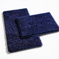 RUN HELIX Bath Rugs Non Slip Washable 2 Piece Non Slip Extra Absorbent Shaggy Chenille Bathroom Rugs and Mats Sets - color: Deep Blue, size: 32"L x 20"W + 24"L x 16"W