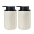 BosilunLife Foaming Soap Dispenser Set - Beige Ceramic Foam Hand Soap Dispenser 12oz with Rust Proof Pump, Easy Pressing, Refillable for Kitchen & Bathroom - 2 Pack - color: Beige-foam Pump