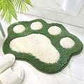 Molesun Paw Shaped Bath Mat, Cute Bathroom Rug Non-Slip, Soft Microfiber Water Absorbent Thick Shower Rug, Machine Washable Bath Rug for Bathroom Bedroom, Green, 17x23 - color: Green