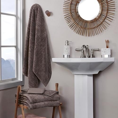 SKL Home CloudSoft Cotton Luxury Hand Towel 2pc Set for Bath/Kitchen/Bar & Gift, Mink Brown - color: Mink Brown, style: Hand Towels (Set of 2)