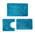 3 Pieces Luxury Bathroom Rug Set with U-Shaped Toilet Rug, Non-Slip Rubber Bottom, Thick Microfiber Fluffy Plush, Water Absorption, Quick Dry, Ultra Soft, Bath Mats for Bathroom, Tub(Turquoise) - color: Turquoise