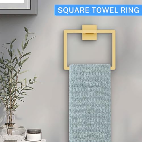 10-Piece Brushed Gold Bathroom Hardware Set Gold Towel Bar Set,Towel Holder/Rack for Bathroom,Stainless Steel Wall-Mounted 23.6 Inch Bathroom Accessories Set - color: 10 Pcs Brushed Gold