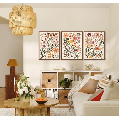 Watercolor Wildflower Canvas Wall Art Boho Floral Botanical Wall decor pictures Floral Paintings posters Prints for Living Room Bedroom Bathroom Home Decoration Unframed (12inx16in posters) - color: Watercolor Poster, size: 12inx16in