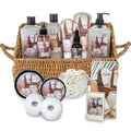 Aqua Elegante Bath Spa Gift Set - 15 Piece Premium Basket with Wash, Bubble Bath, Lotion, Salts, Body Scrub, Towel, Shower Puff, Bathbombs, Reusable Basket, Gifts for Women - Coconut & Vanilla - size: 15 Piece Set (Reusable Basket)