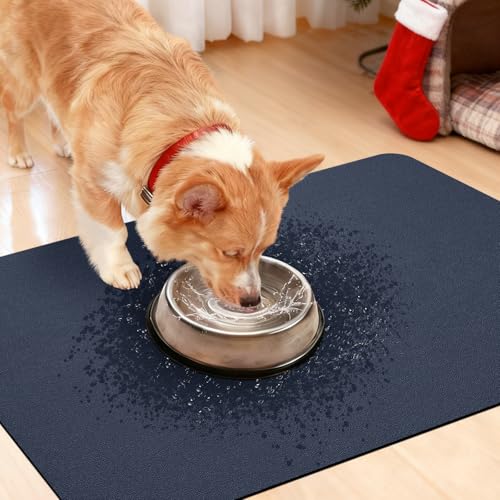 ACCUMTEK Non Slip Bath Mat, Thin Bathroom Rugs Fit Under Door, Quick Dry Bath Mats, Machine Washable Bath Rugs for Bathroom, Bathtub & Kitchen, Bathtub, Dark Blue/Solid/2 Piece - color: Dark Blue, size: 24"x17"+ 24"x20" Contour Rug