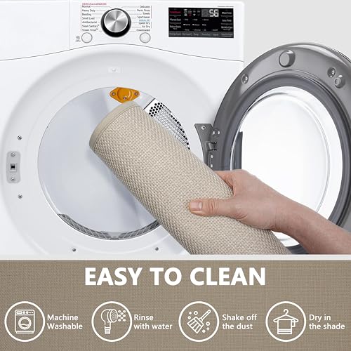 Large Bathroom Rugs Runner Non Slip Bath Mat 17" x 47", Quick Dry Bath Mat, Machine Washable Bathroom Rugs, Beige, Thin Bath Mat - color: Light Beige, size: Runner(17"x47")