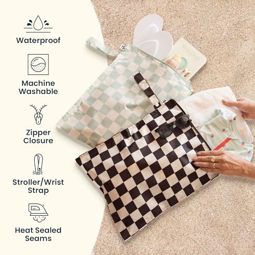 Tiny Twinkle Mess Proof Wet Bags | 2-Pack Reusable Waterproof Wet Bags for Swimsuits | Baby Clothes | Travel & Diaper Bag (Cotton Candy) - color: Cotton Candy, size: 2 Pack