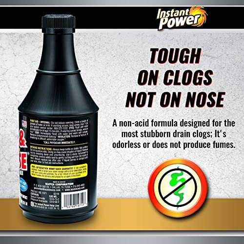 Instant Power Hair and Grease Drain Cleaner - Shower Liquid Clog Remover, Drain Defense for Sinks, Made in USA, Sink Cleaner and Deodorizer - 20 Oz 6 Pack - size: 20 Fl Oz (Pack of 6)