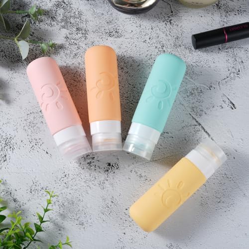 Zafit Travel Bottles - TSA Approved 3oz Leak Proof Containers for Toiletries (Multicolored) - color: Multicolored E