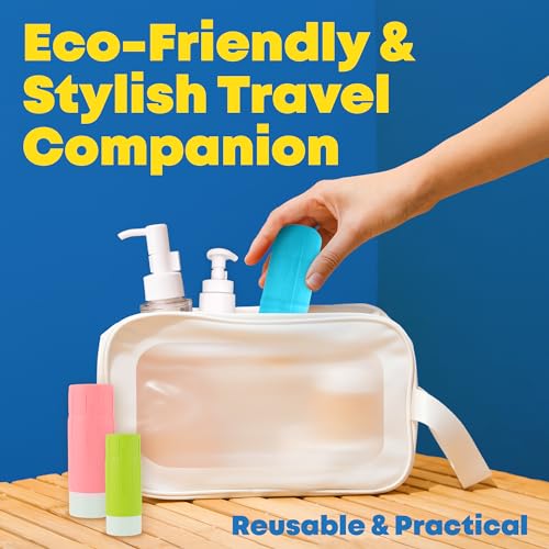 Multi-Size Silicone Bottle Covers for Travel – Leak-Proof Stretchable Sleeves & Safety Clip Locks, Silicone Covers for Travel Toiletries, Bottle Sleeves for Traveling Essentials (8)