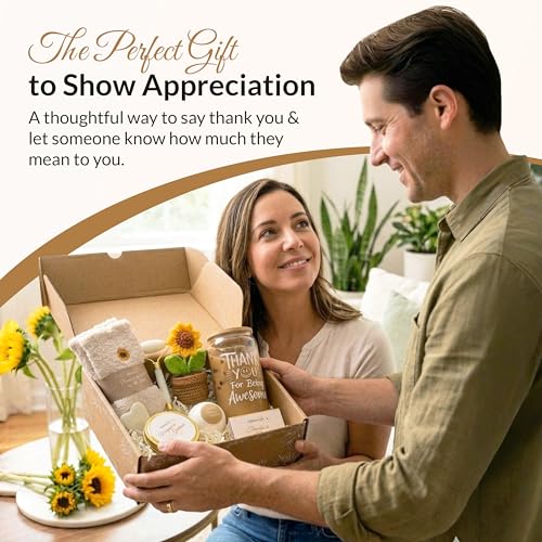 Thank You Gift Box for Women – Self Care Spa Set for Coworkers, Teachers, Nurses & Friends, Appreciation Care Package for Birthdays & Thinking of You Gift Box Set - color: Thank You