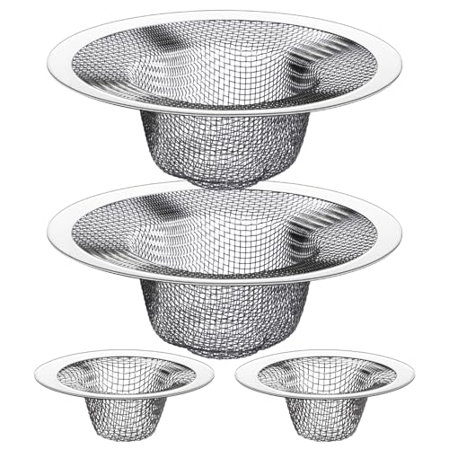 4.5" Top / 2.5" and 2.125" Top / 1" Basket Drain Strainer | 4Pcs Sink Drain Hair Catcher, Bathroom Sink Drain Strainer - size: 4Pcs All