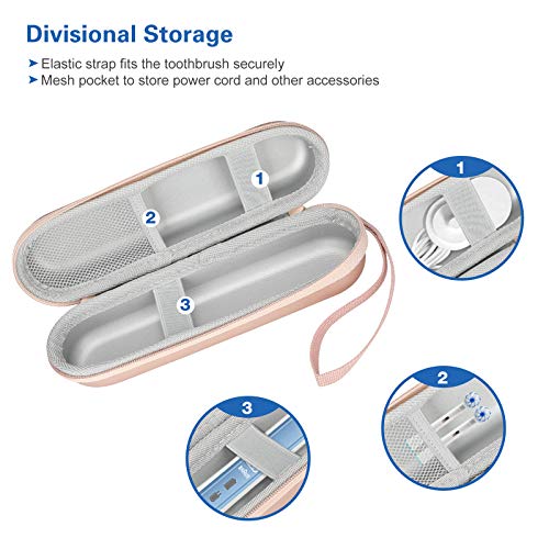 ProCase Travel Case for Oral-B/Oral-B Pro Smartseries/IO Serie Sonicare ProtectiveClean Electric Toothbrush, Hard EVA Case Cover Storage Bag Holder with Mesh Pocket for Accessories -Rosegold - color: Rosegold