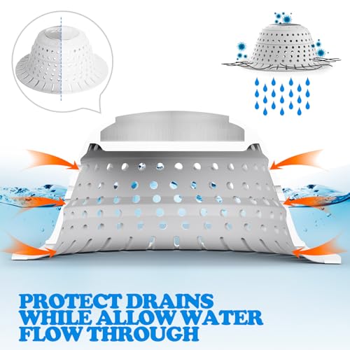 zaa Bathtub Drain Hair Catcher, Premium Silicone Collapsible 1 Pack Drain Protector for Pop-Up and Regular Drains of Shower, Tub, Bathroom, Sink, Light Gray - color: Light Gray
