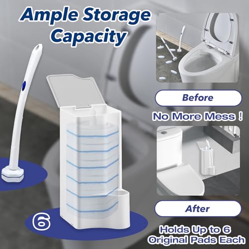 2-Pack Toilet Holder Compatible with Clorox Toilet Wand Only, Space-Saving Wall-Mount & Free-Standing Storage for Disposable Scrubbing Pads - Ideal Choice for Toilet Wand