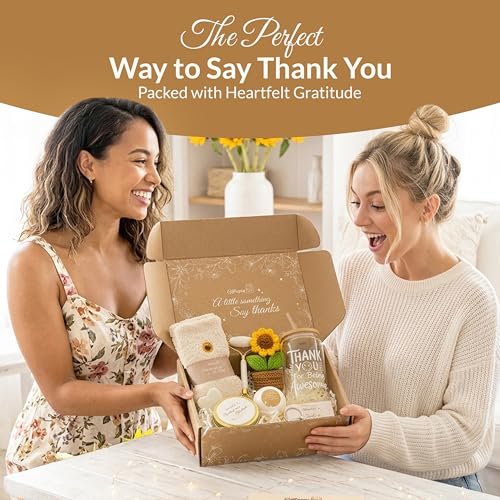 Thank You Gift Box for Women – Self Care Spa Set for Coworkers, Teachers, Nurses & Friends, Appreciation Care Package for Birthdays & Thinking of You Gift Box Set - color: Thank You