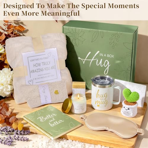Get Well Soon - Self Care Package Gift Basket for Women & After Surgery, 11pc Sympathy Feel Better Gift Set with Flannel Blanket & 12oz Mug for Mom, Teacher, Wife, Sister, Friend (White) - color: White