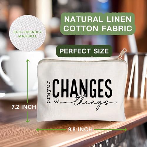 Prayer Changes Things Makeup Bag Christian Worthy You Matter Travel Bag Religious Faith Makeup Case Bible Verse Cosmetic Bag Sister Christian Gift Toiletry Bag Gift - color: Prayer Changes Things