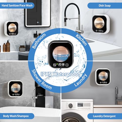 Automatic Soap Dispenser, 320ML Touchless Smart Hand Soap Dispenser, 5 Adjustable Soap Levels, Rechargeable Wall Mounted Electric Foam Soap Dispenser for Bathroom Kitchen Office (White) - color: White