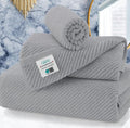 VOOVA & MOVAS Gray Towels for Bathroom - 100% Cotton | Quick Dry | Soft | Thick, 3 Piece Towel Set, 1 Large Bath 30" x 56", 1 Hand 18" x 28", 1 Wash Cloth 13" x 13", Bathroom Essentials, Grey - color: Gray, size: 3 PC Bathroom Towel Set