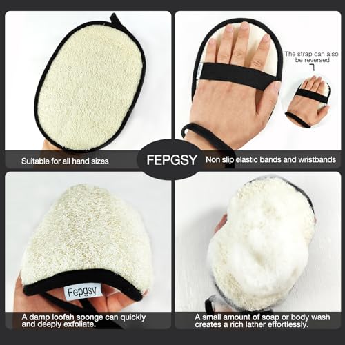 Natural Loofah Sponge (2 Pack),Large 7"x5.1"Shower Loofah Sponge Exfoliating Body Scrubber for Women and Men,Natural Materials are Easily Biodegradable and Bath Exfoliation Doesn't Hurt The Skin