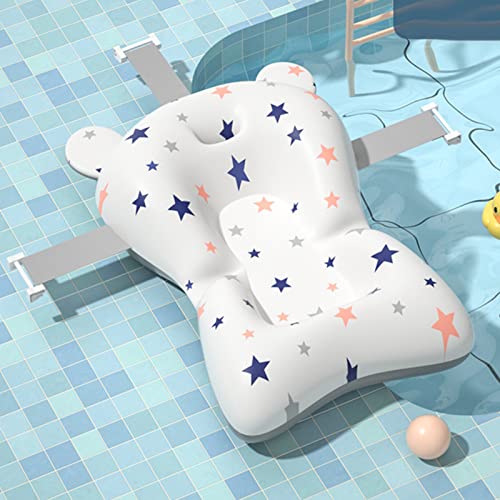 Baby Bath Suspension Prevent Slip Pad, Soft Quick Dry Lightweight Baby Bath Cushion Pad, Newborn Bathtub Mat Infant Bath Supporter Nonslip Floating Bathing Tub Seat for Assisted Sitting (White)