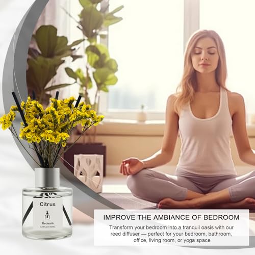 Reed Diffuser Set of 3 Pack, Linen Ocean Lavender Scented Oil Diffuser with 5 Sticks, Reed Diffuser for Home, Bathroom, Bathroom Air Freshener 1.7 FL.oz Each