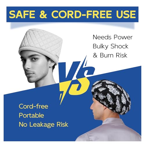 Years calm Shower Cap for Men, Waterproof & Heat-Retaining Hair Treatment Cap – Reusable Men’s Shower Cap with Foil Lining, Elastic Band, for Steam Care, Hair Mask & Oil Conditioning - color: Black
