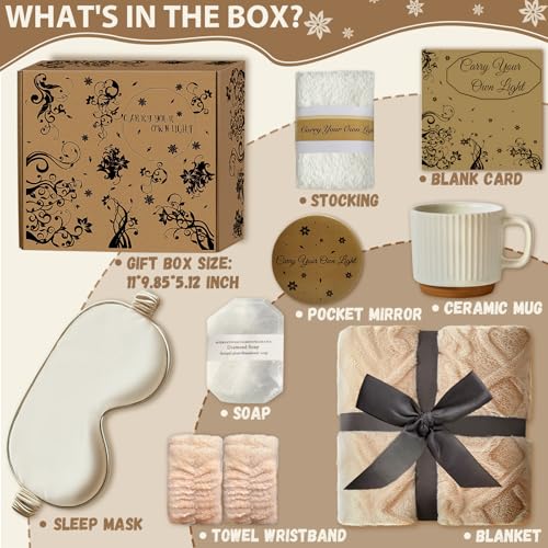 40"x60" Plush Blanket Spa Gift Set for Mom | Relaxation Box for Women