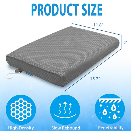 Shower Seat Cushion, Shower Chair Cushion for Transfer Benches in Bathtub, Cushion for Sauna, 3D Mesh Pad with Hook, Slip-Resistant, Design for Elderly, Senior, Handicap Disabled - size: Gray