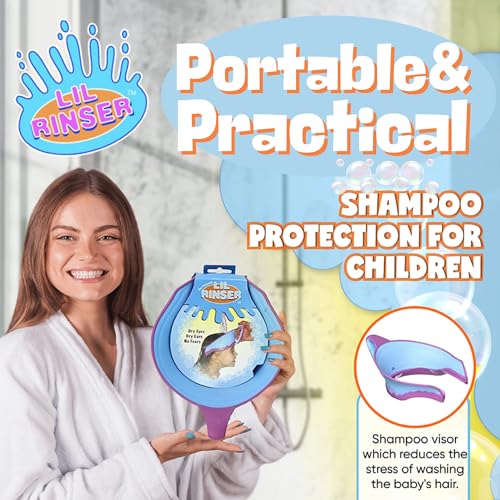 Shampoo Visor by Splash Guard, Comfort Seal Baby Bath Shampoo Shower Cap, Gentle Rinse and Shield Bath Hat for Toddlers and Babies, Protects Eyes, Ears, and Face - color: Blue