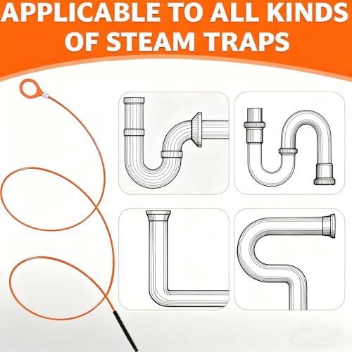 35 Inch Drain Snake Hair Drain Clog Remover Tool, Anti-Break Steel Sink Snake Drain Hair Removal Tool for Bathroom Sink Tub Shower Pipe Drain