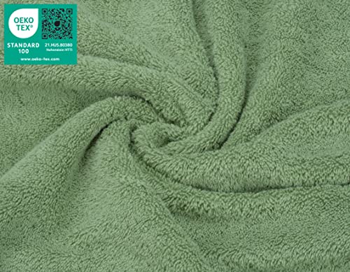 American Soft Linen 100% Cotton Luxury Turkish Towels, 4 PC Washcloth Set | Soft Absorbent Quick Dry OEKO Tex Standard 100 Certificated Durable Machine Washable Breathable Premium Hotel Quality - color: Sage Green, size: 4 PC (13"x13")