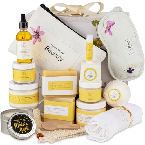 Lizush Luxury Citrus Spa Gift Basket - 15-Piece Handmade Self-Care Set for Relaxation, Perfect Gift for Women, Wife, Mom, or Best Friend - Handmade in the USA - size: Citrus 15 Piece