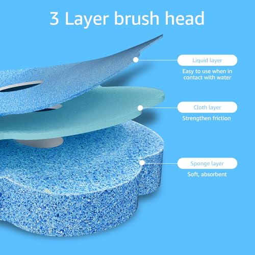 Wall Mount Toilet Bowl Cleaner Kit with Lengthened Handle Auto Lid Opening Toilet Brush Cleaning Kit 360 Degree Cleaning Toilet Brush Pad Kit for Bathroom (White)