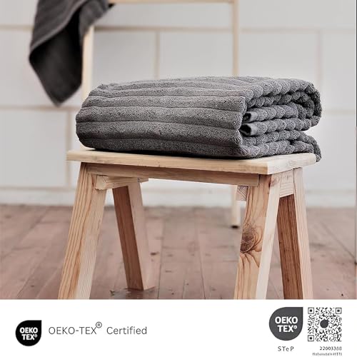 Classic Turkish Towels CTT - Premium 2 Piece Jumbo Bath Sheets, 100% Turkish Cotton, Absorbent & Ultra Comfy Bath Towel Sheets for Hotels & Spa | 40"x65" (Grey) - color: Grey, size: 2-Piece Bath Sheets