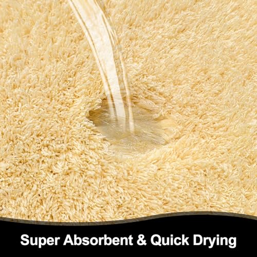 Beige Bathroom Rugs 23"x16", Extra Soft Absorbent Bath Mat, Rubber Backing Quick Dry, Machine Washable Microfiber Bath Rugs for Bathroom Floor, Bedroom, Tub, Shower - color: Beige, size: 24" x 17"